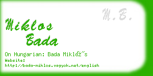 miklos bada business card